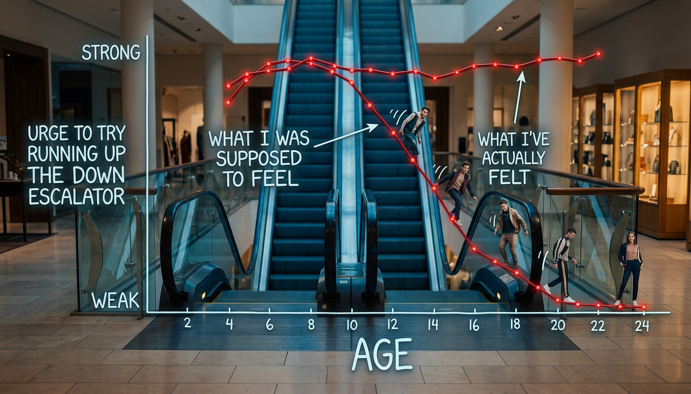 The one time I tried, I got hit by a slinky going down at double speed.