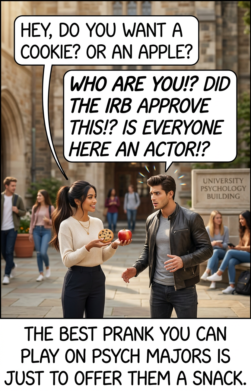 Although grad students, suddenly reminded that food exists, tend to just grab and devour both without further discussion.