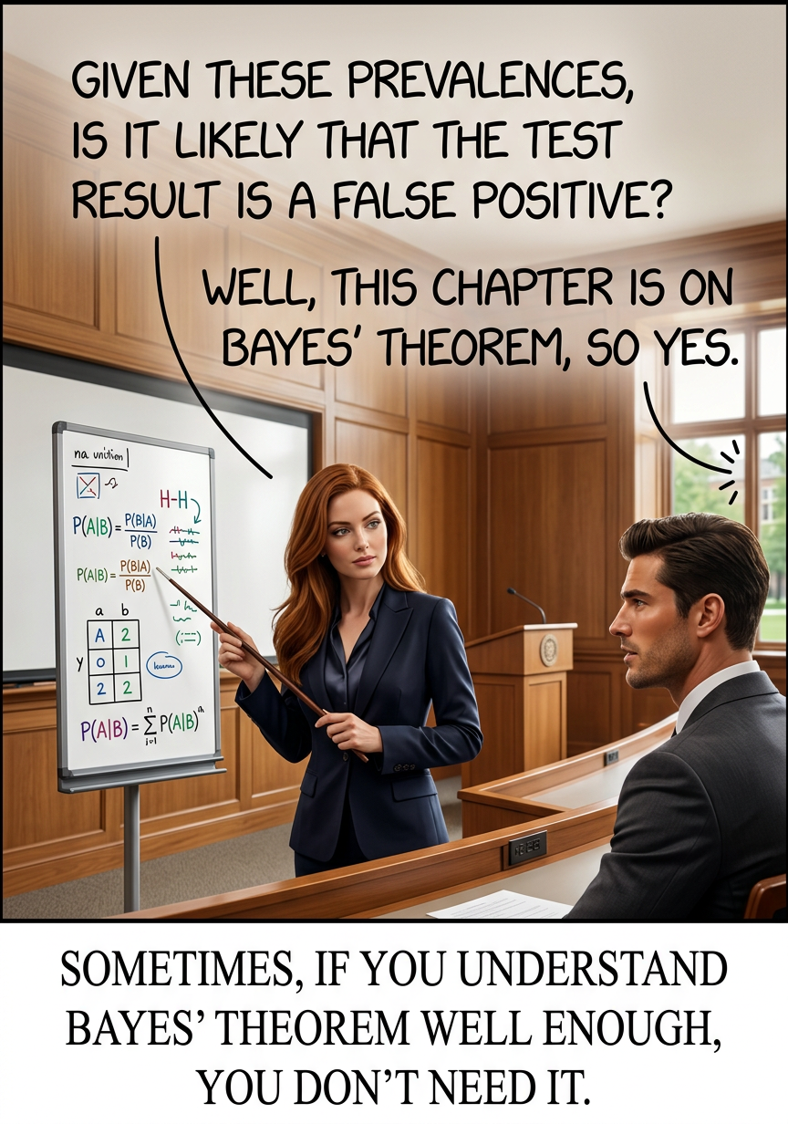 P((B|A)|(A|B)) represents the probability that you'll mix up the order of the terms when using Bayesian notation.