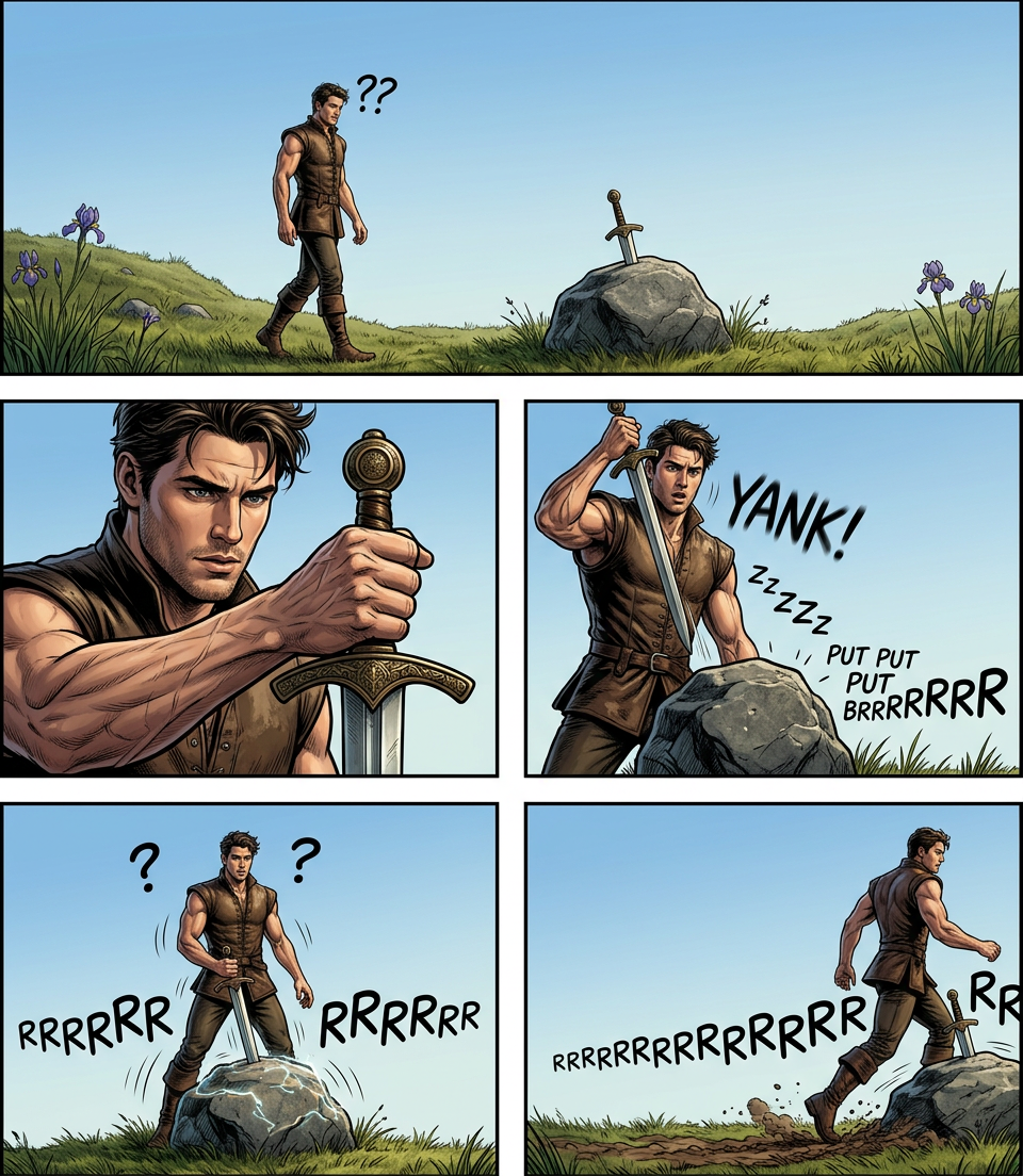 Merlin really shouldn't leave his dirt bike lying around.