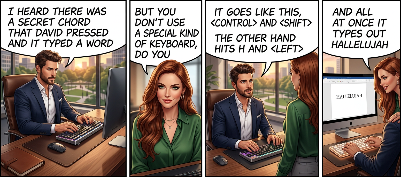 And even though it all went wrong / I'll stand before the lord of song / with nothing on my tongue but 'I don't understand, I swear I backed up my keyboard config before messing with it'