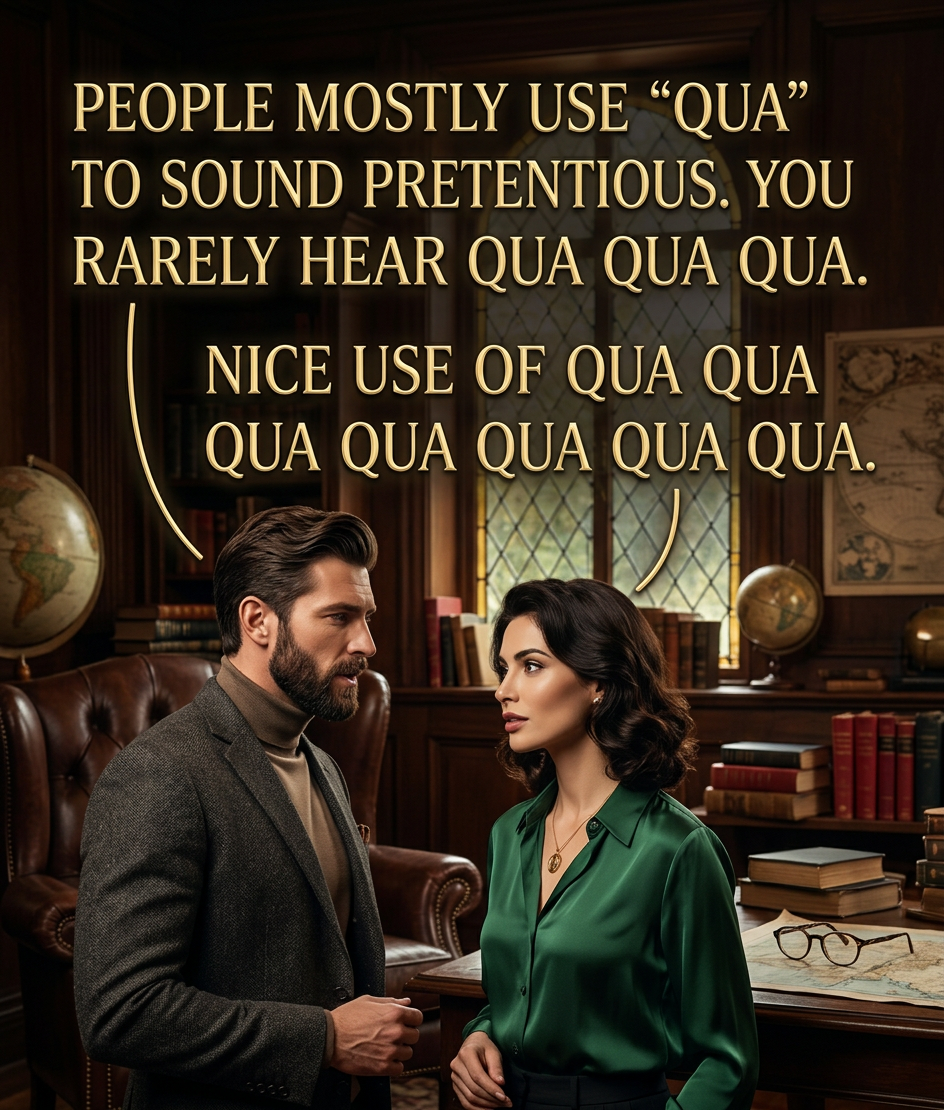 Qua qua qua is the sine qua non of sine qua non qua sine qua non.