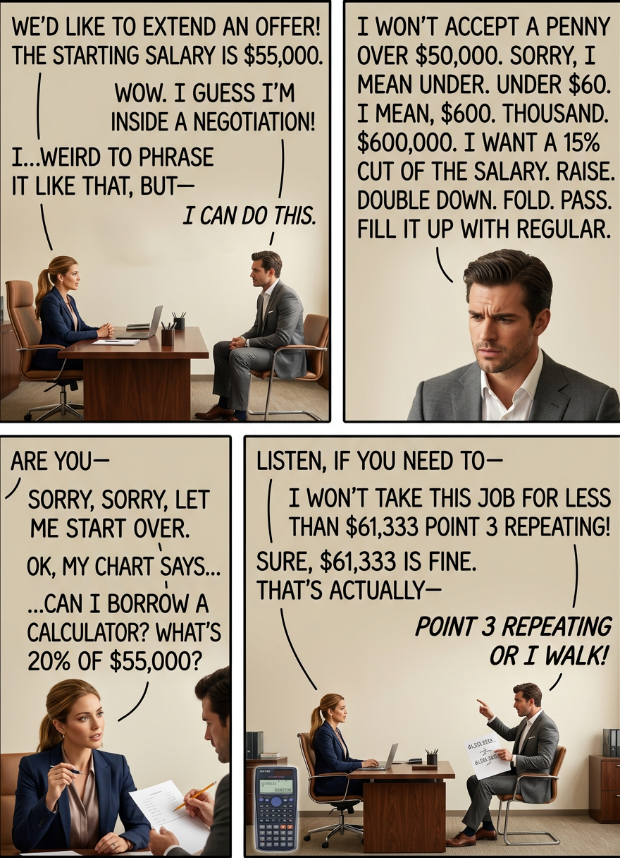 "We can do 0.33 or 0.34, but our payroll software doesn't allow us to--" "NO DEAL."