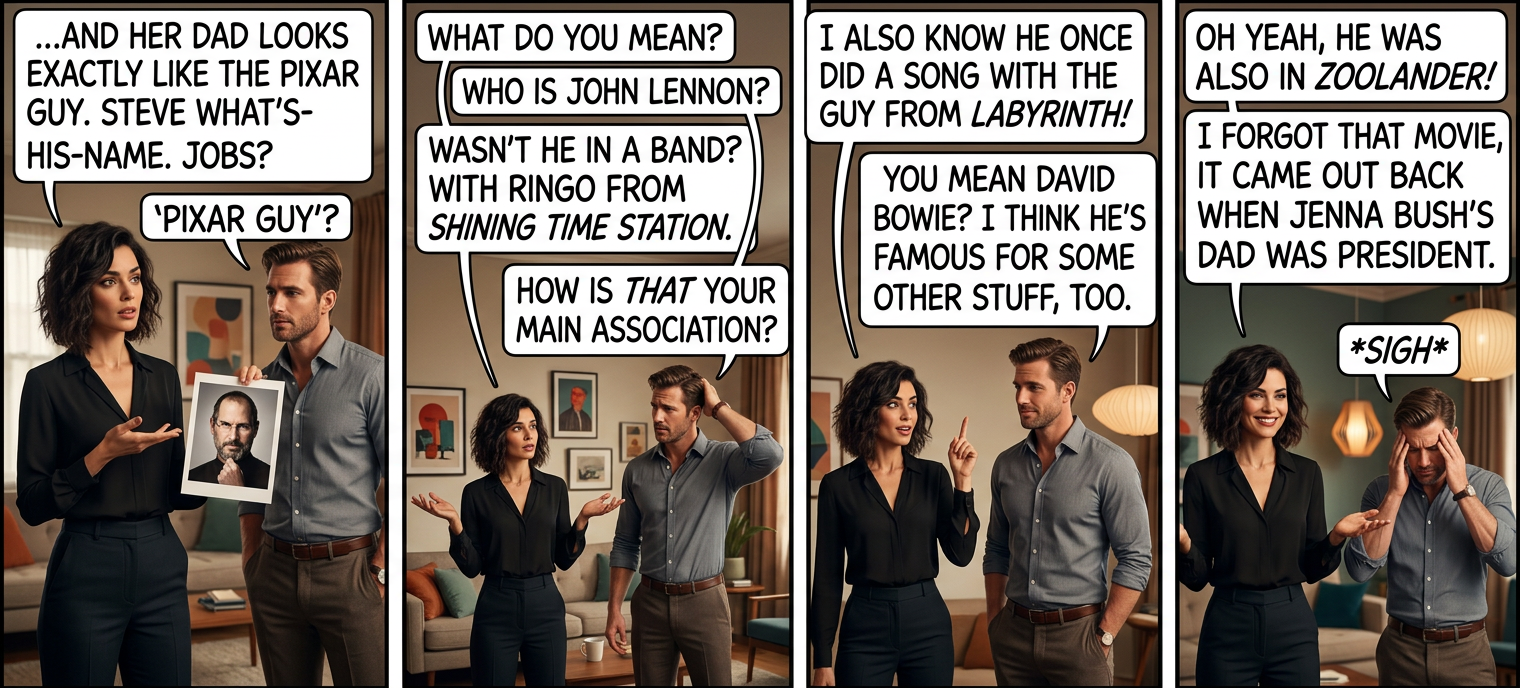 Oh sure, I know Keira Knightly, from the first movie in that series by The Land Before Time producer. You know, the franchise with the guy from Jurassic Park and Ghostwriter, and script work by Billie Lourd's mom?