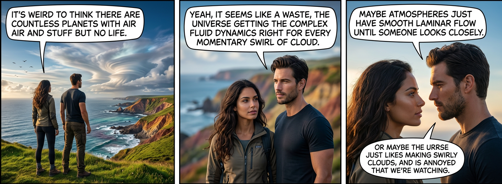 'Why did you get into fluid dynamics?' 'Well, SOME planet has to have the coolest clouds, odds are it's not ours, and rockets are slow.'