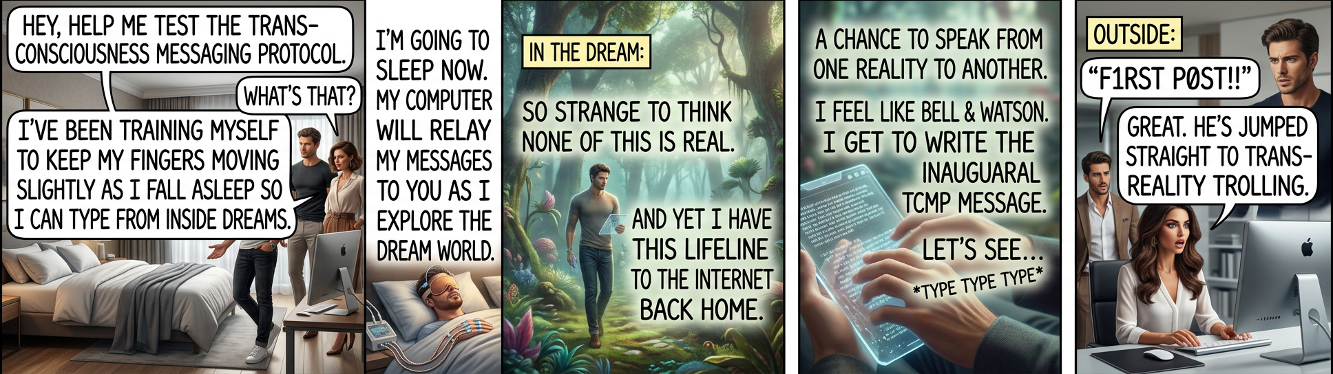 A big obstacle in experimenting with the mind's dream-simulation-engine is holding onto the details as you wake up.  With TCMP you can bring back any information you want.