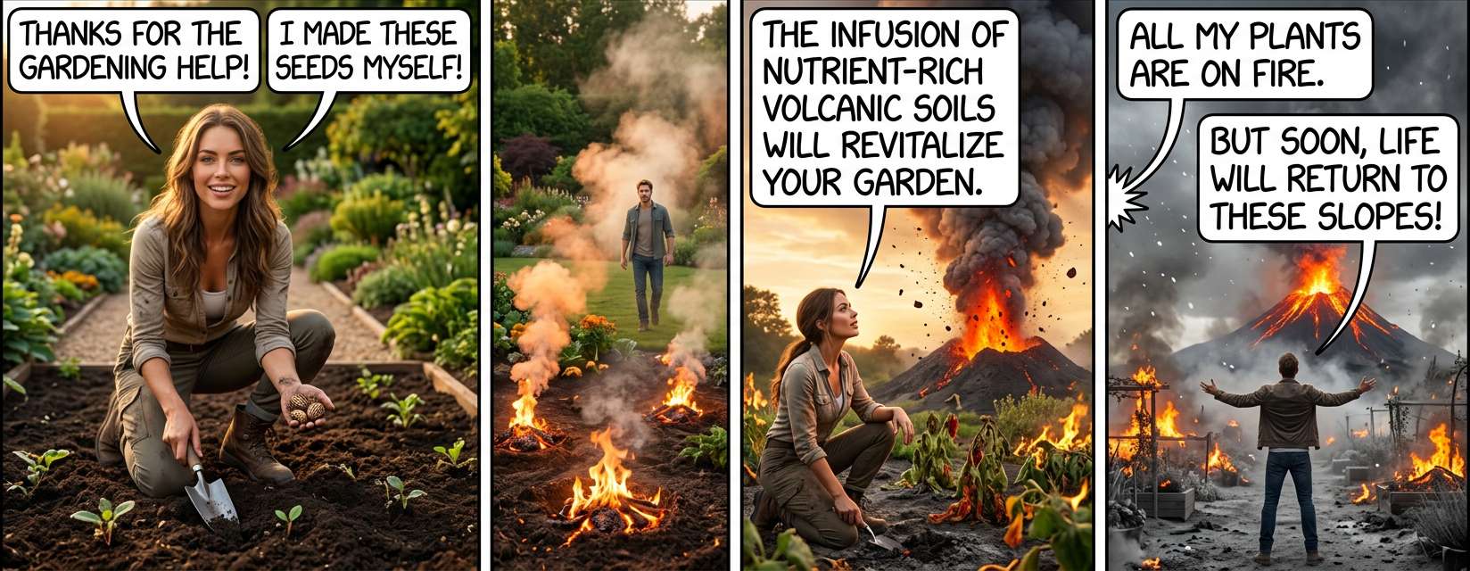 You might want to bring your frost-sensitive plants in from the patio. The high-level aerosols may result in short-term cooling across the entire backyard.