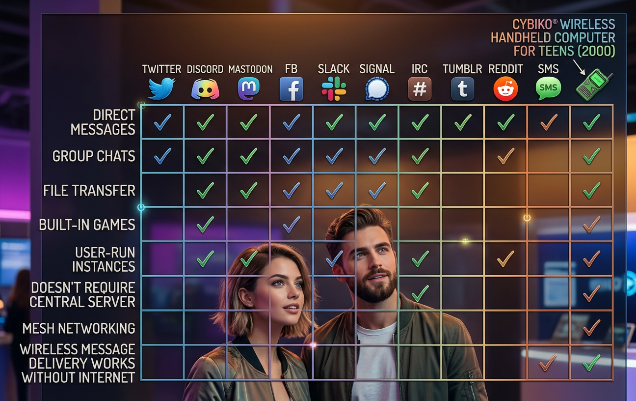 Below the Web, and the Dark Web, a shadowy parallel world of Cybiko users trade messages on the Translucent Neon Plastic Web.