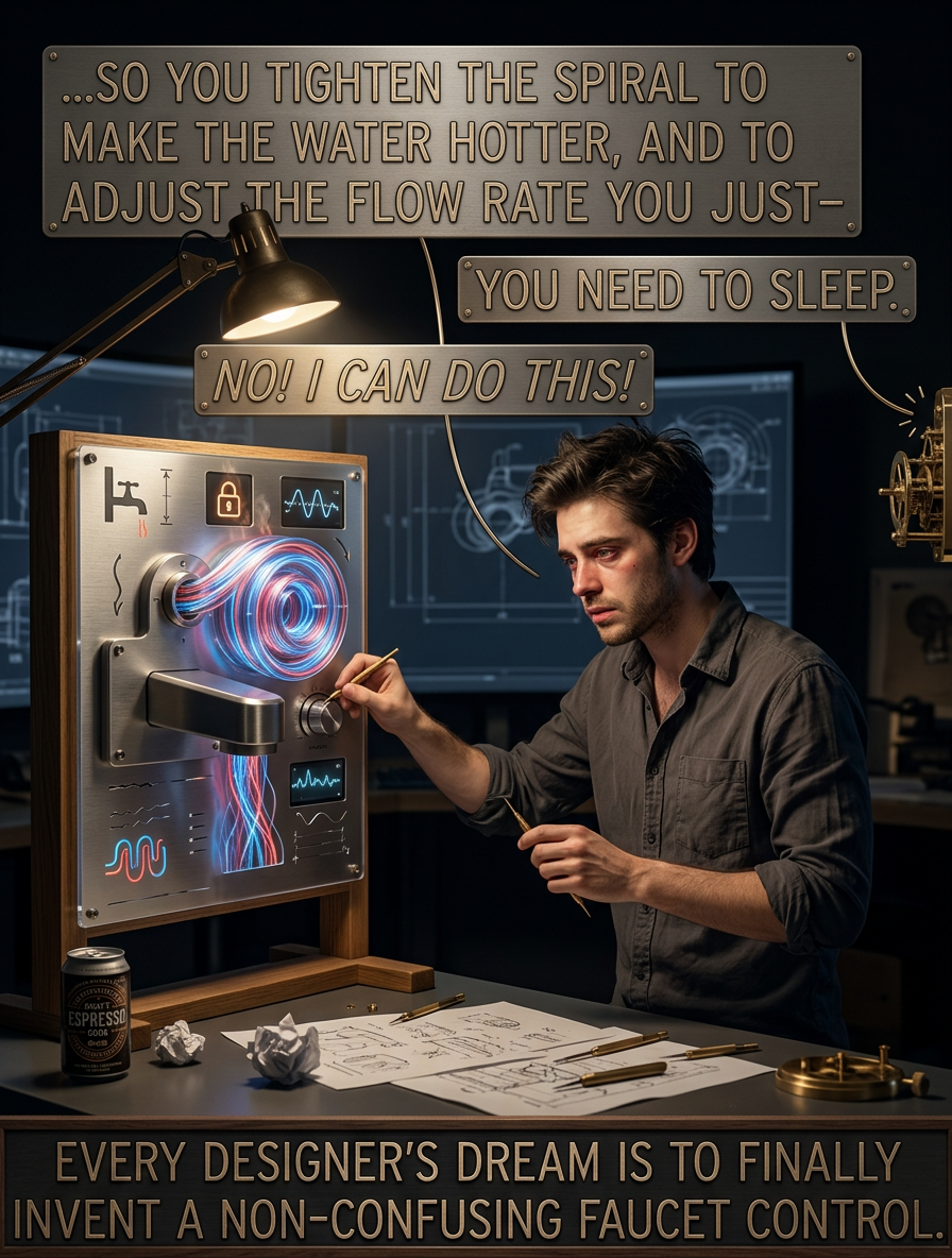 It's okay, they can figure out which control positions produce scalding water via a trial-and-error feedback loop with a barely-perceptible 10-second lag.