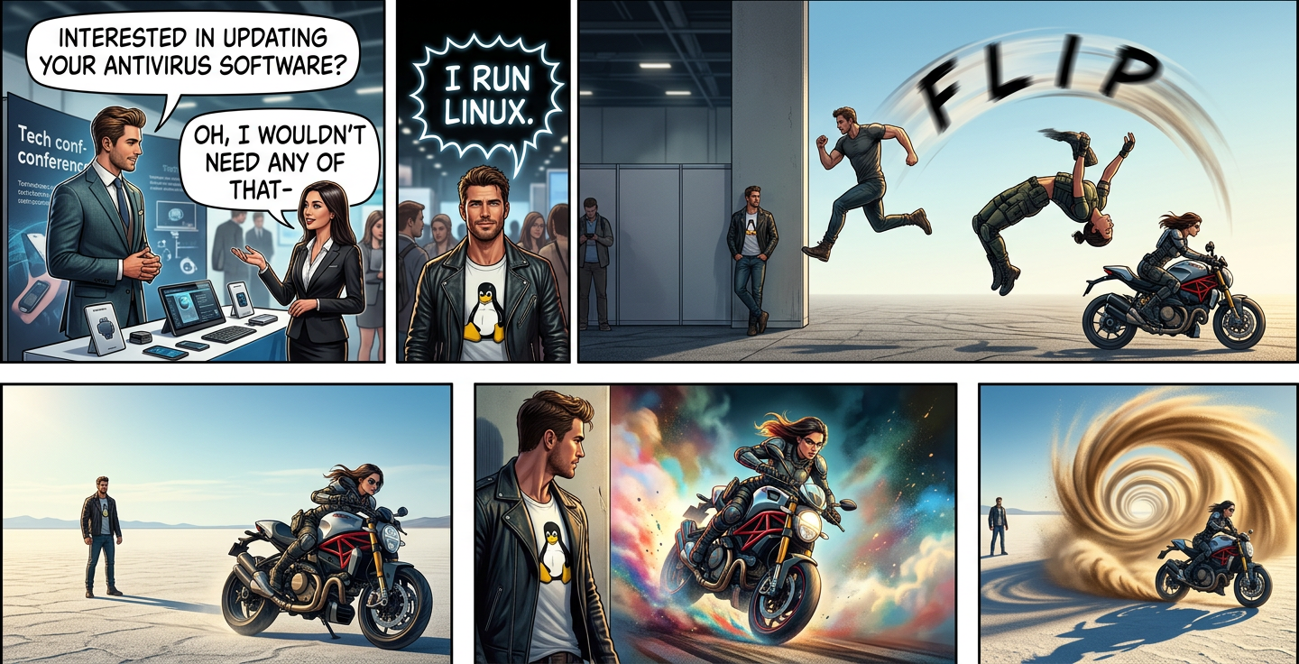 We actually stand around the antivirus displays with the Mac users just waiting for someone to ask.