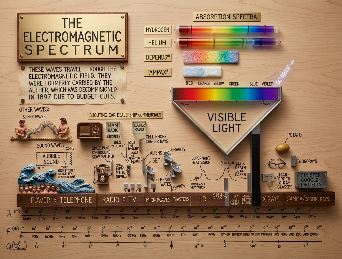 Sometimes I try to picture what everything would look like if the whole spectrum were compressed into the visible spectrum.  Also sometimes I try to picture your sister naked.