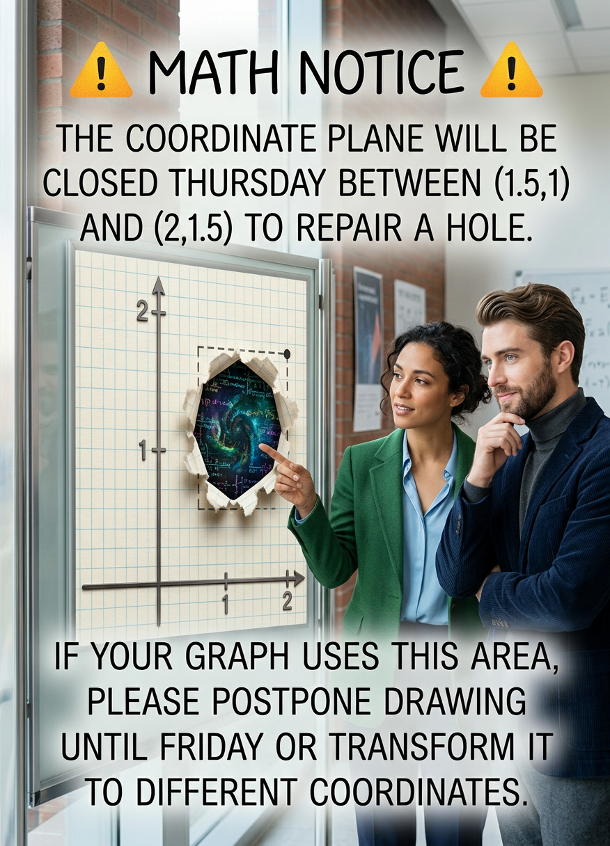 3D graphs that don't contact the plane in the closure area may proceed as scheduled, but be alert for possible collisions with 2D graph lines that reach the hole and unexpectedly enter 3D space.