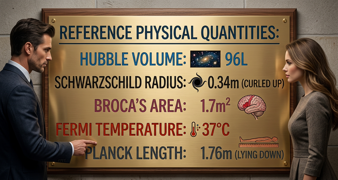 The Hubble length is about 1.9 meters lying down; Edwin Hubble was a tall guy.