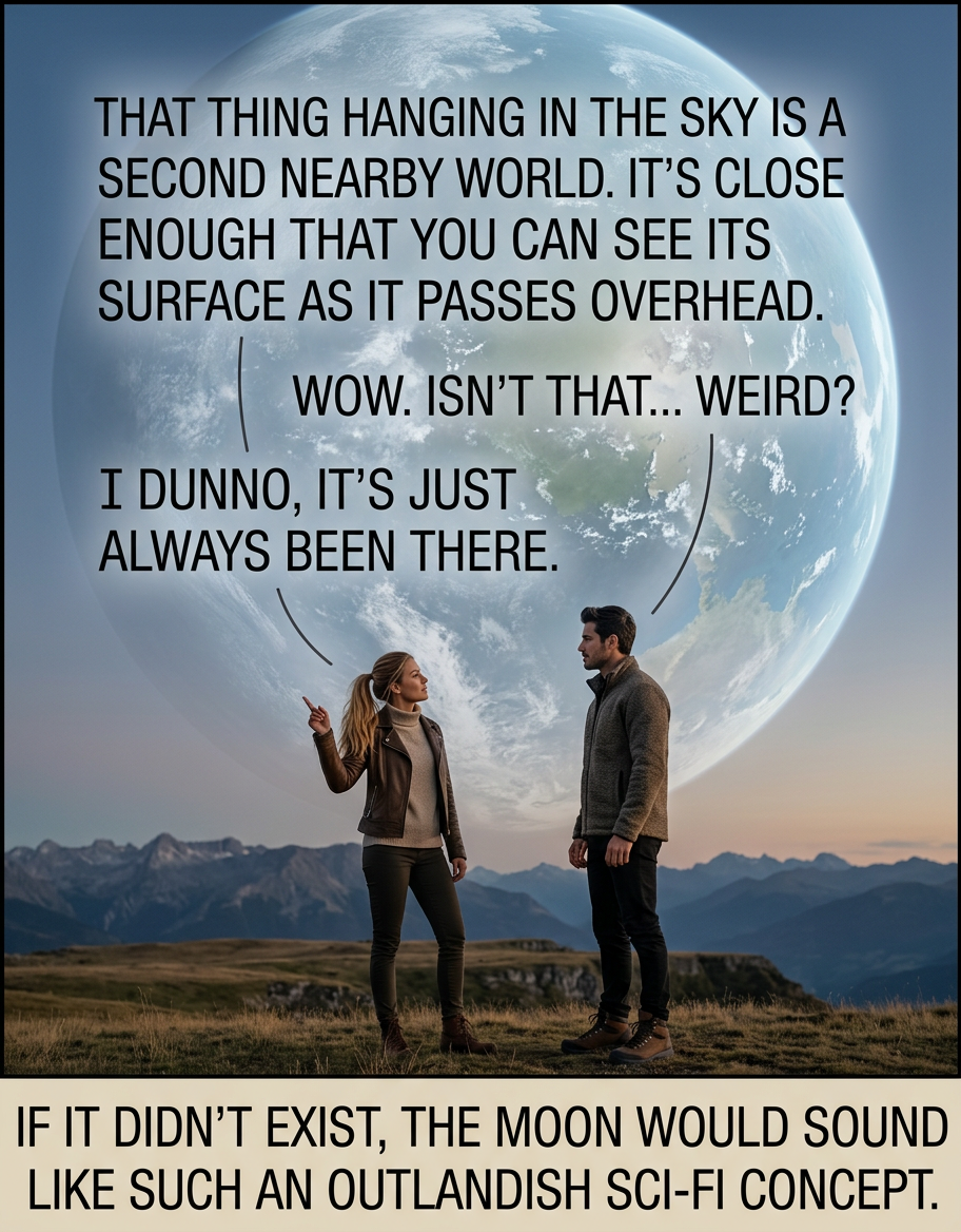 I mean, it's pretty, but it doesn't really affect us beyond that. Except that half the nights aren't really dark, and once or twice a day it makes the oceans flood the coasts.