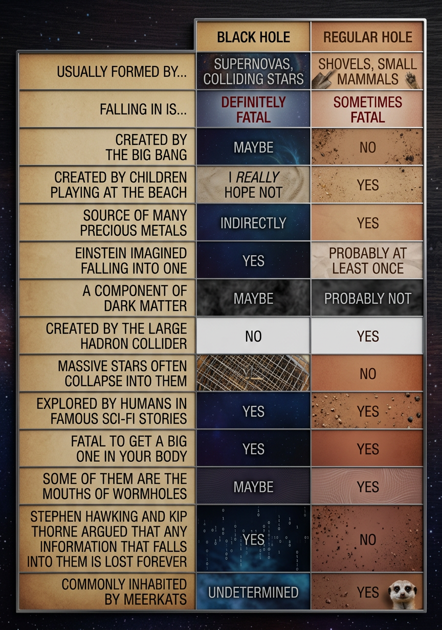 Created by the collapse of: [massive stars] [Florida limestone bedrock]