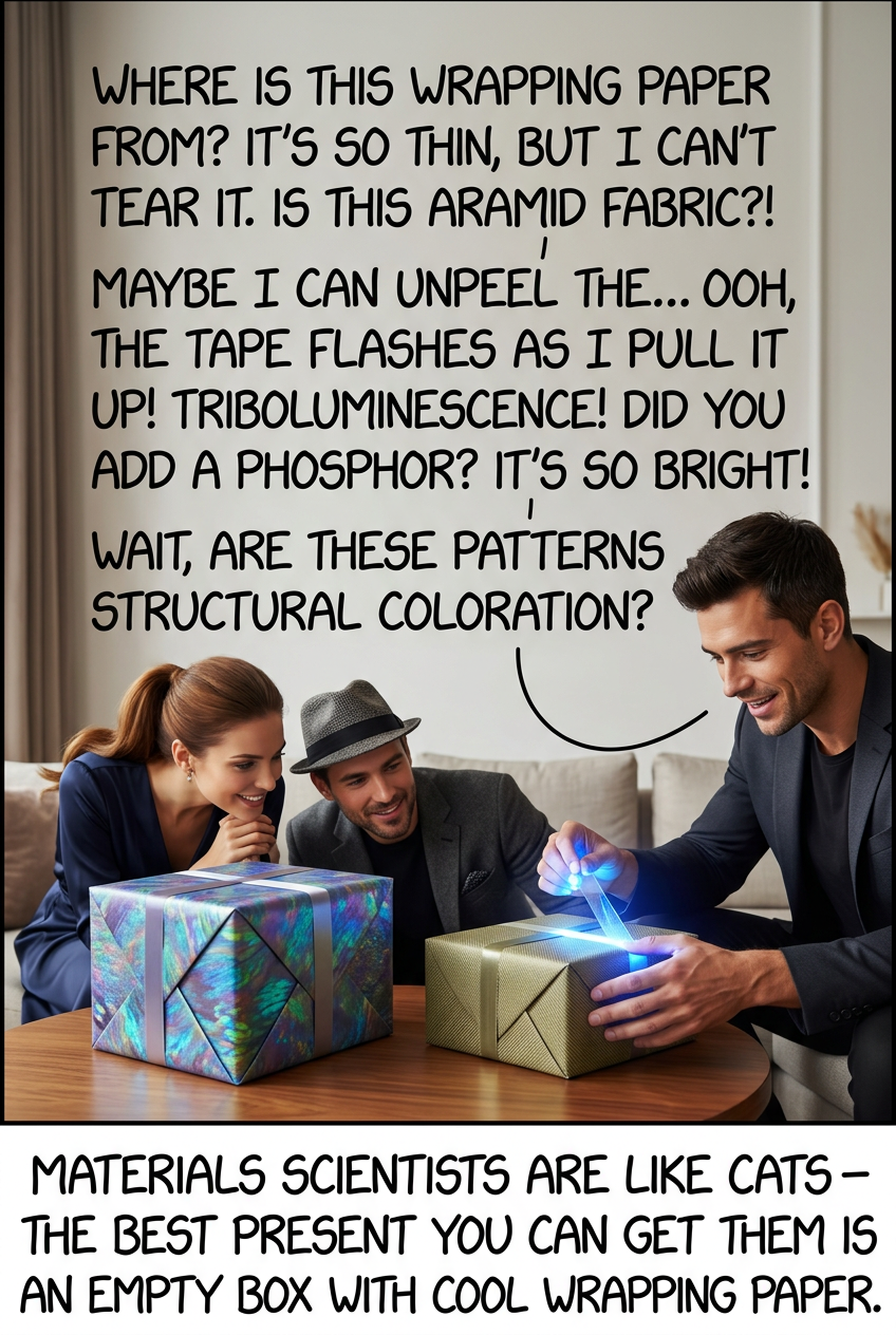If a materials scientist gives you a present, always ask whether regifting will incur any requirements for Federal paperwork.