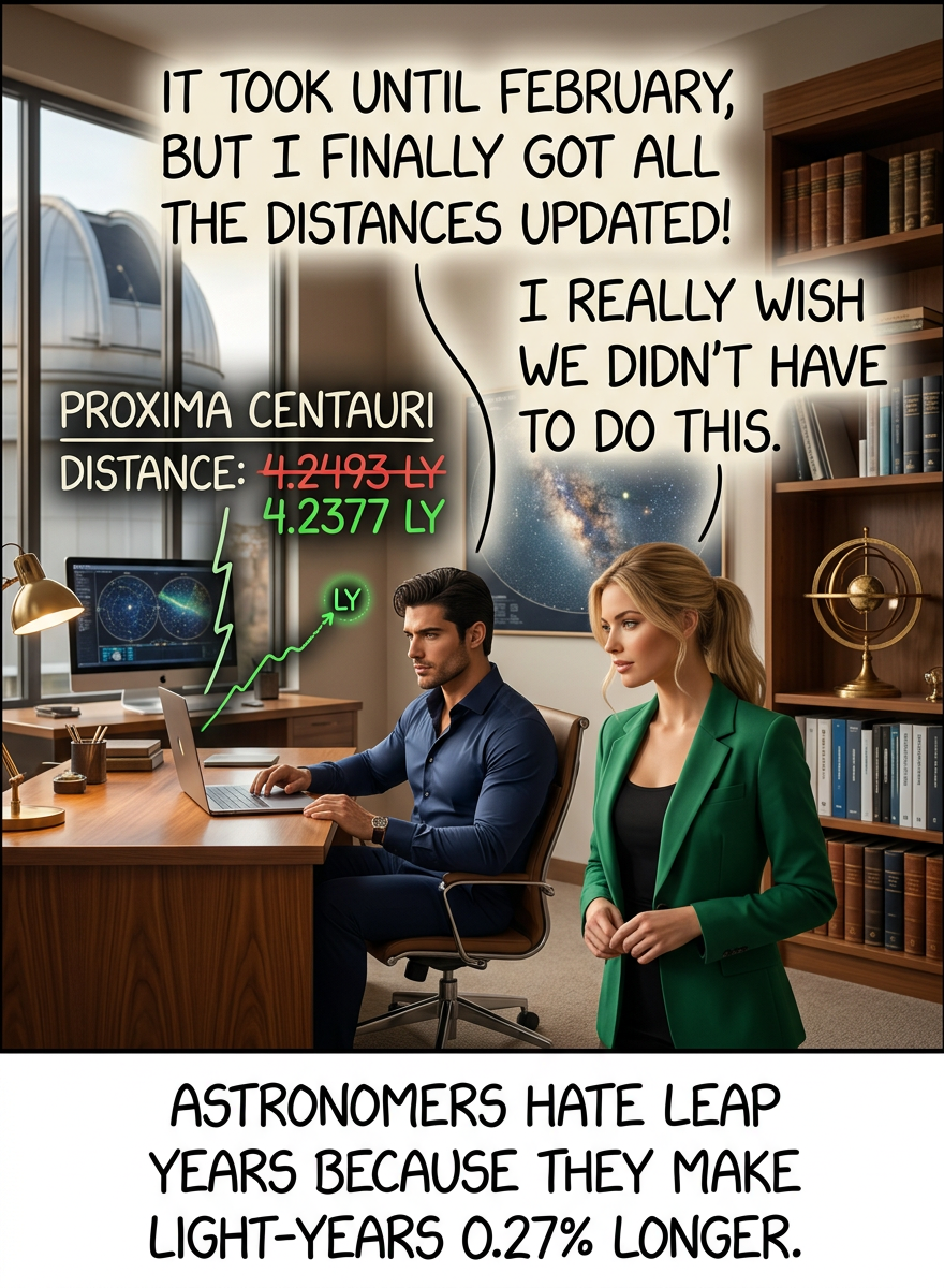 When Pope Gregory XIII briefly shortened the light-year in 1582, it led to navigational chaos and the loss of several Papal starships.