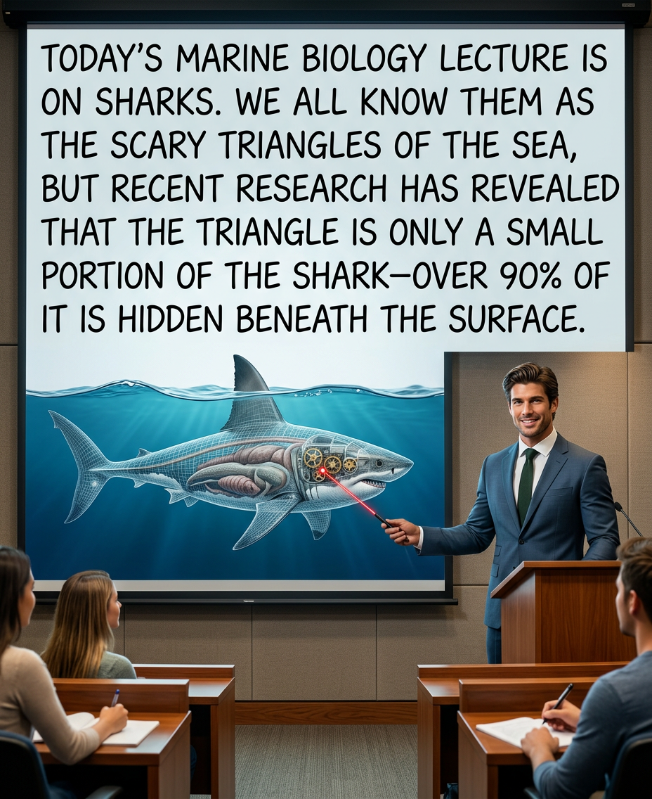 Concealed mostly beneath the surface, sharks are the icebergs of the sea.