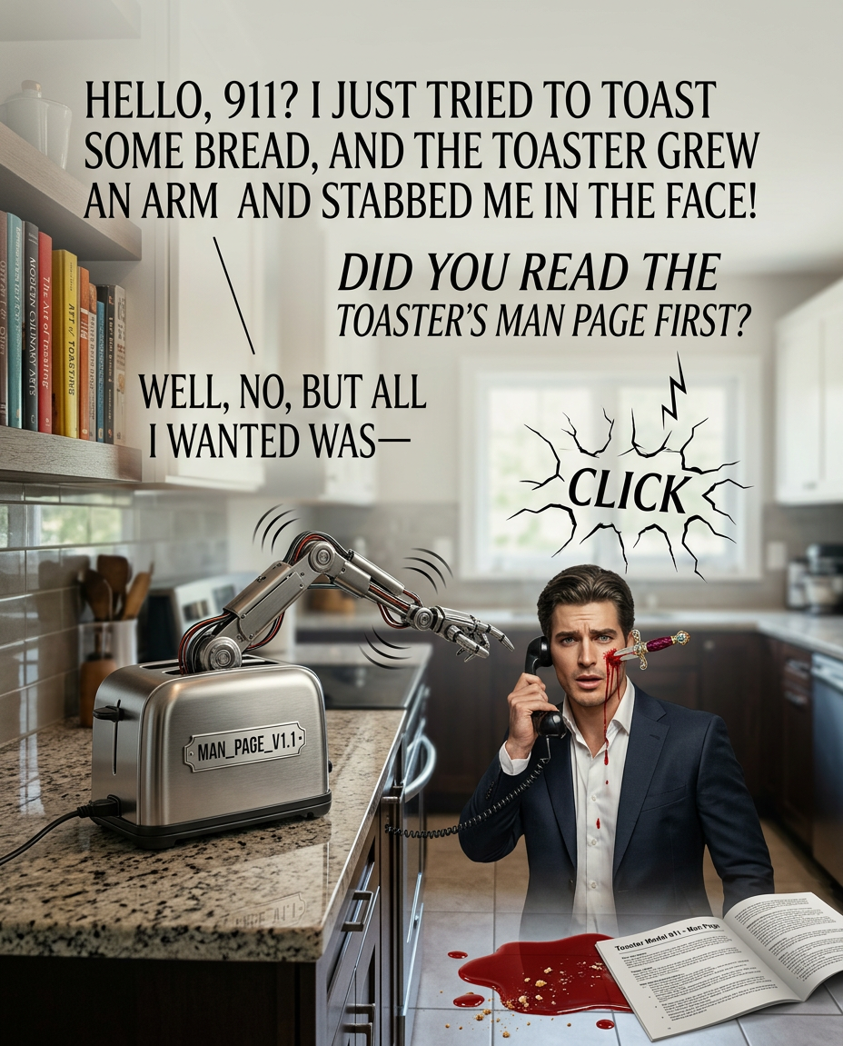 Life is too short for man pages, but occasionally much too short without them.