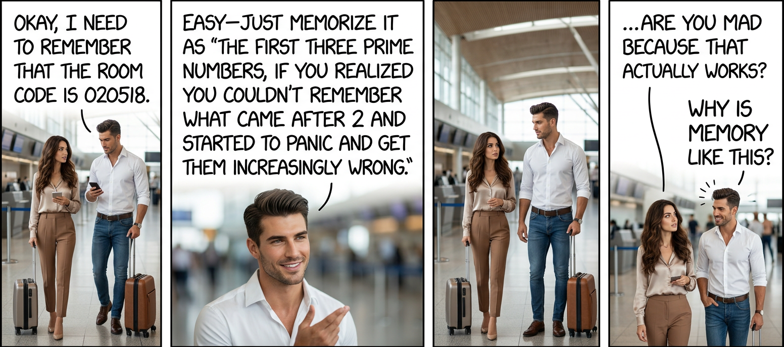 Sorry to make you memorize this random string of digits. If it helps, it can also double as a mnemonic for remembering your young relatives' birthdays, if they happened to have been born on February 5th, 2018.