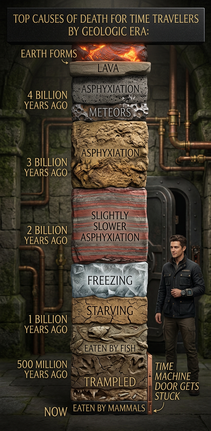 Many a hungry time traveler has Googled 'trilobites shellfish allergy' only to find their carrier had no coverage in the Ordovician.