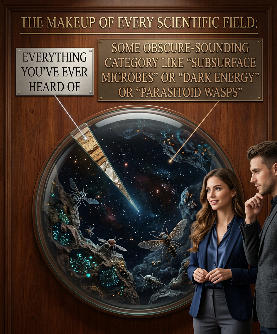 Conveniently for everyone, it turns out that dark energy is produced by subterranean parasitoid wasps.