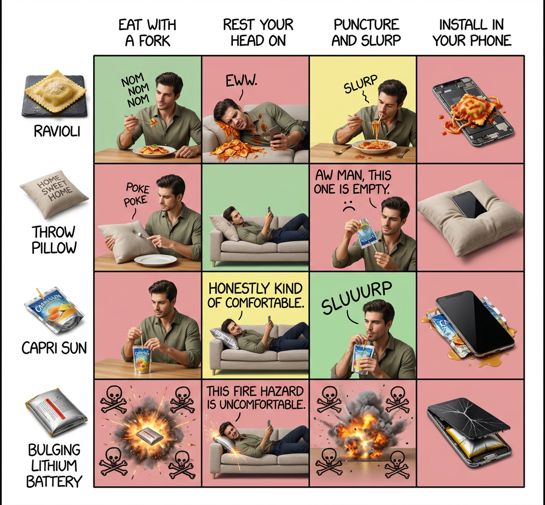 It's a real accomplishment to mess up a ravioli recipe badly enough that the resulting incident touches all four quadrants of the NFPA hazard diamond.