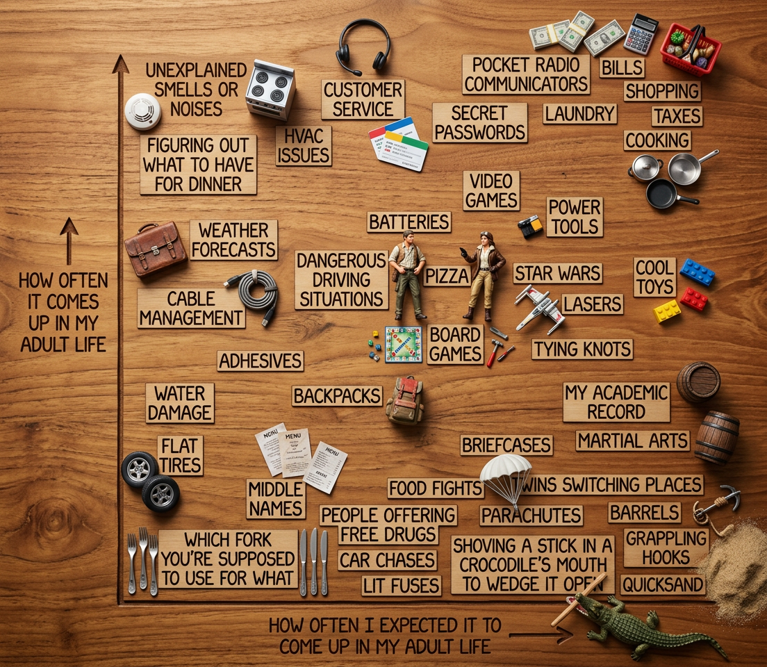 I don't dig pit traps and cover them with sticks and a thin layer of leaves nearly as much as I expected; I find a chance to do it barely once a month.