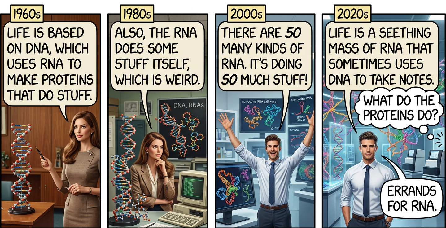 2040s: RNA formed the basis for life each of the five known times it arose on the early Earth.