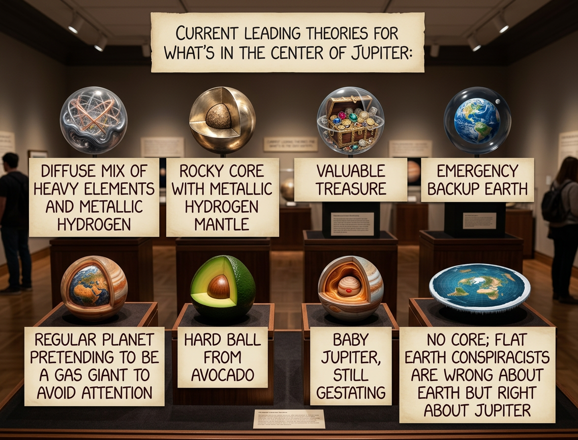 Juno mission data suggests that Jupiter actually contains Matryoshka doll-style nested copies of every other planet in the Solar System.