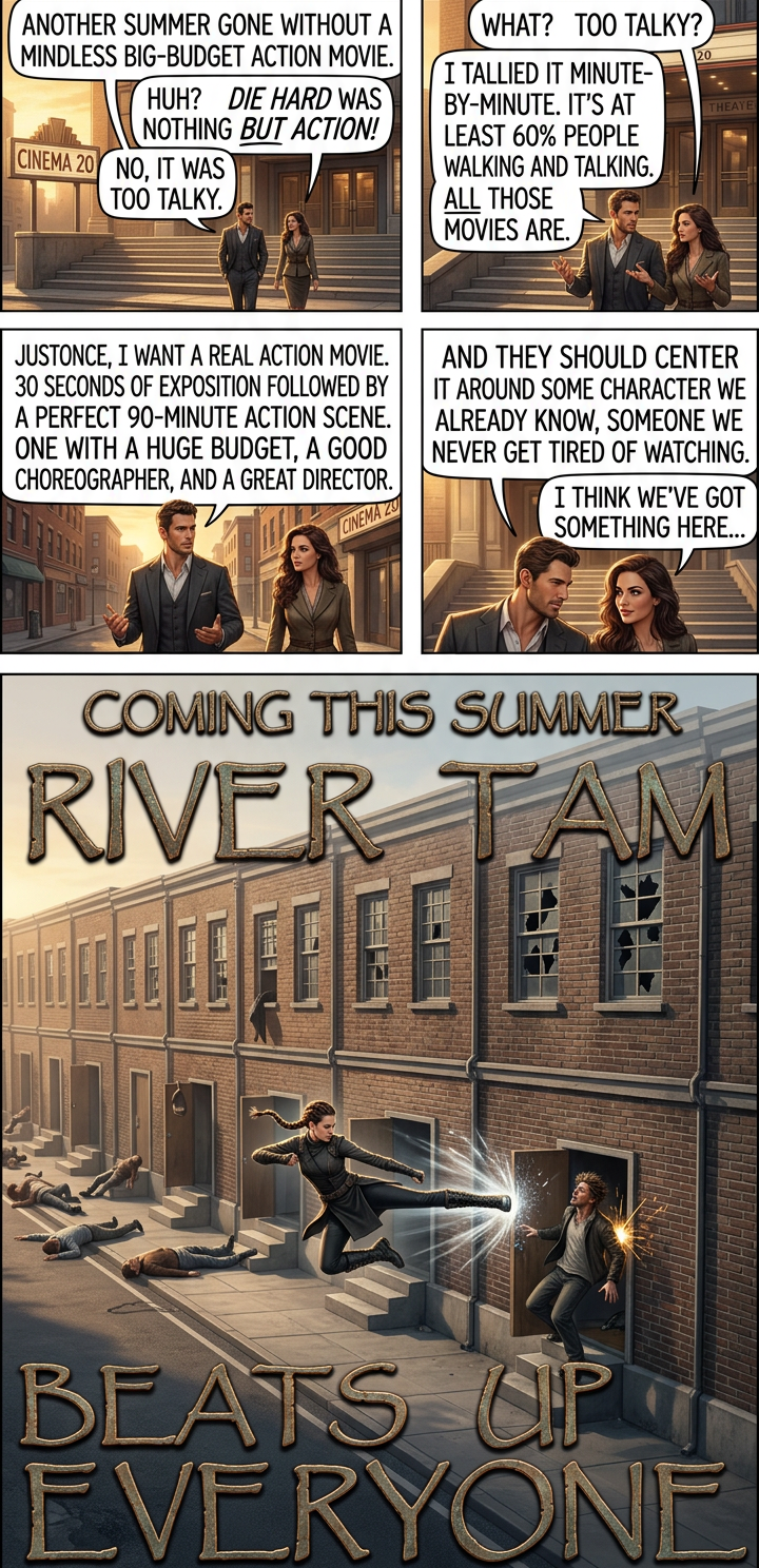 By my count, only 48 of the 158 minutes in Live Free or Die Hard have action.  That's pathetic, guys.  Crank is better, but needs a bigger budget and more Summer Glau.