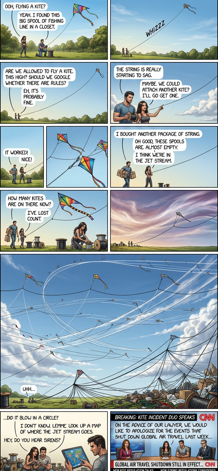 Detectives say the key to tracking down the source of the kites was a large wall map covered in thumbtacks and string. 'It's the first time that method has ever actually worked,' said a spokesperson.