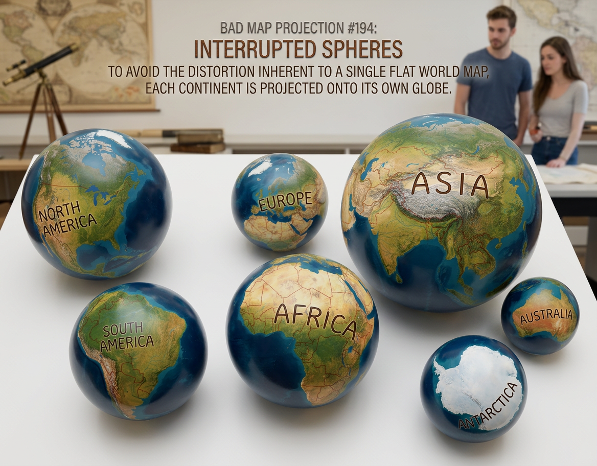 During the most recent glacial maximum, it's believed that land bridges extended from the surfaces and connected several of the spheres together.