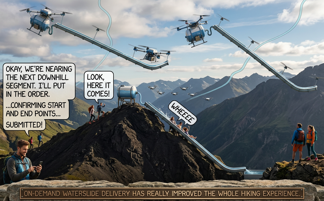 Every downhill walk is a waterslide that might have been.