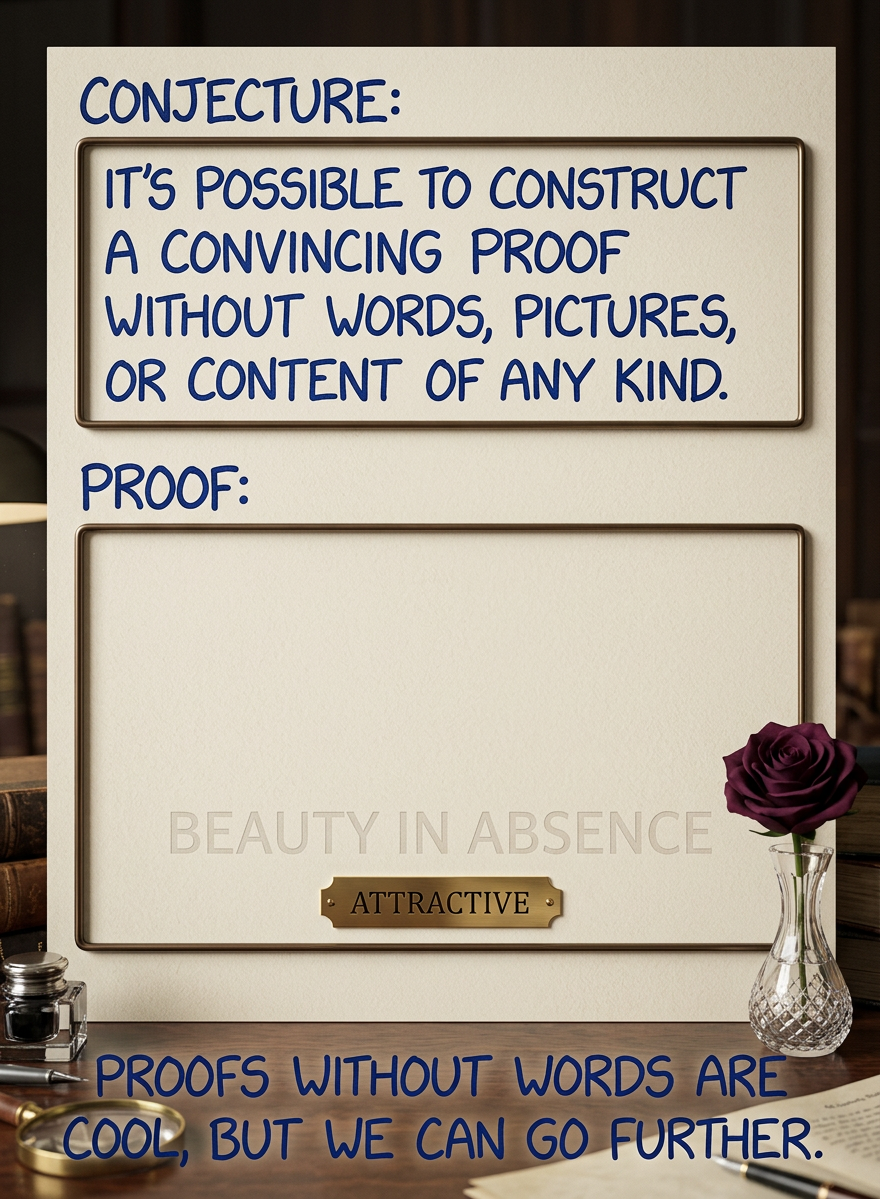 There's also a proof without content of a conjecture without content, but it's left as an exercise for the reader.