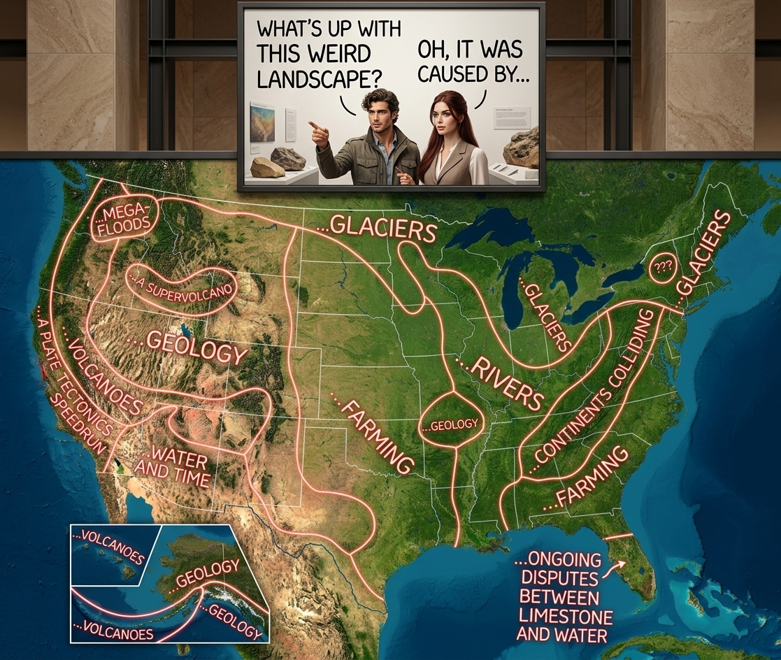 'Well, there's speculation that it's due to a mantle hotspot.' --a geologist who's trying to cover up the fact that they didn't hear your question