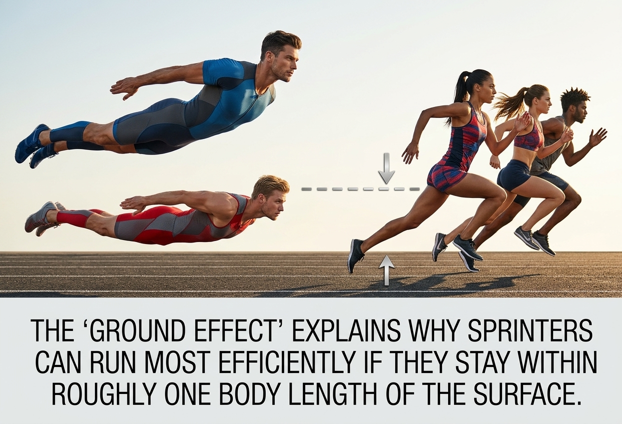 Runners looking for aerodynamic advantage typically wear sneakers because some fancy dress shoes can create wingtip vortices.