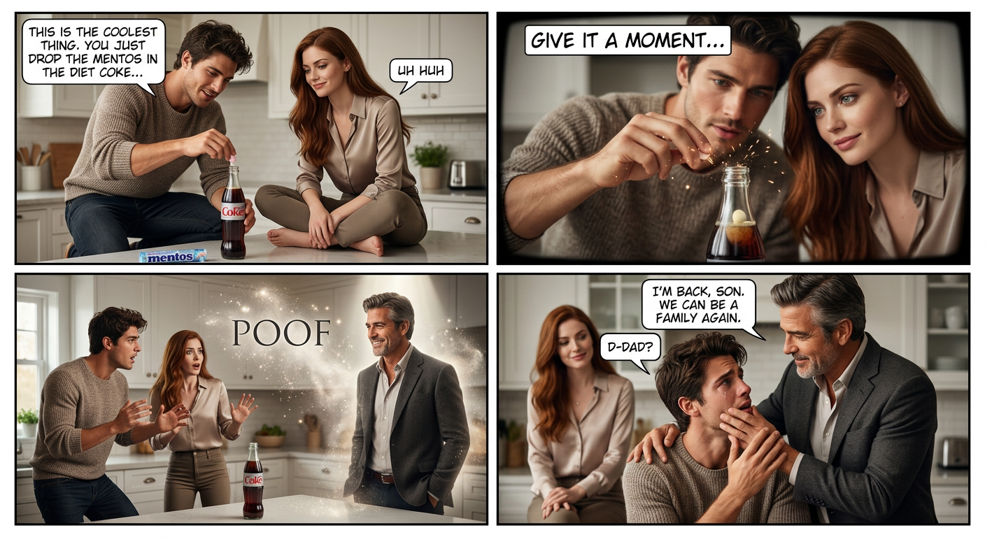 The cola+Mentos trick is up there with corn starch+water (vibrating platter optional) in scientific coolness out of common kitchen supplies.