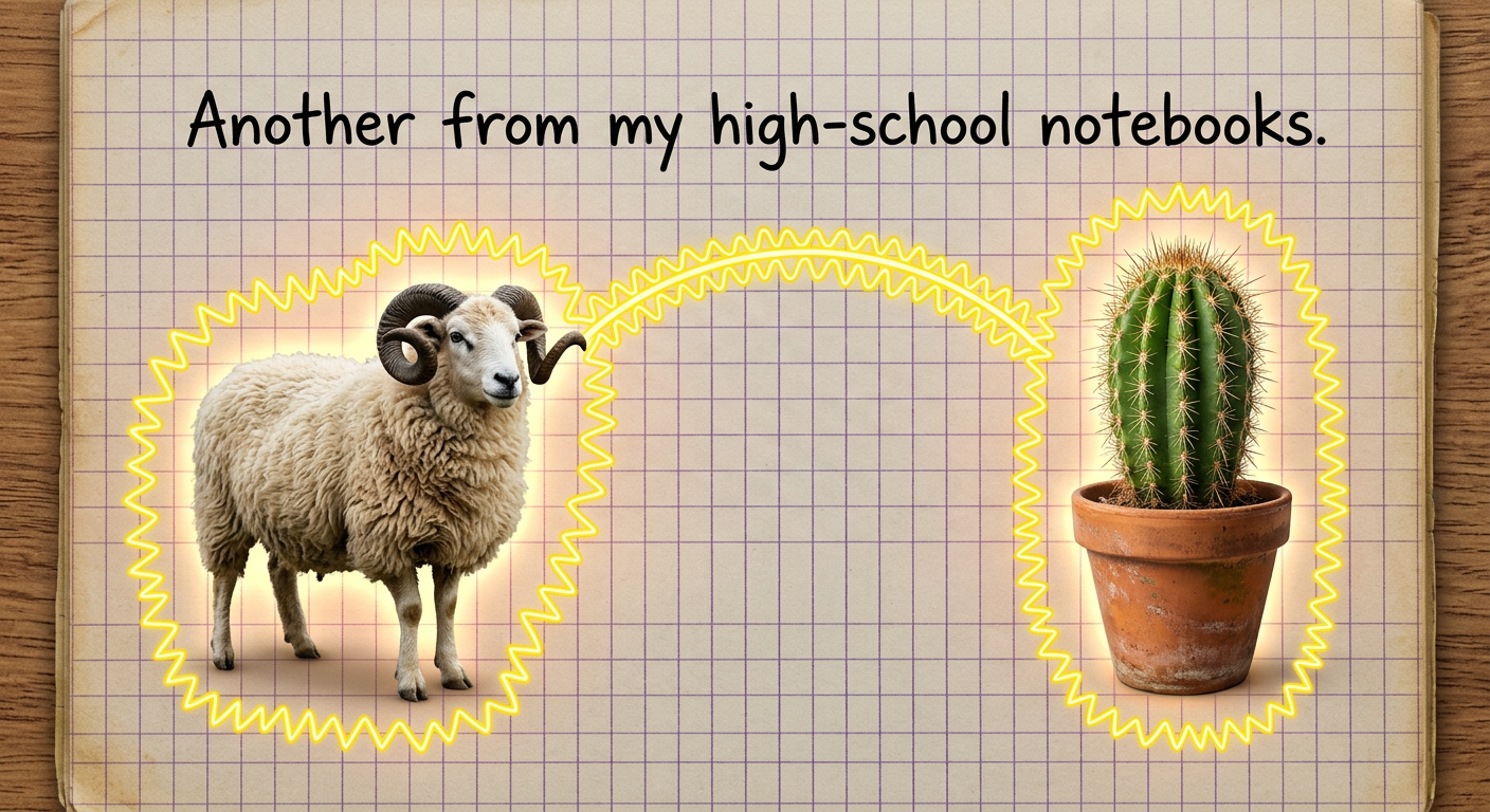 I think it's the sheep zapping the cactus and not vice-versa