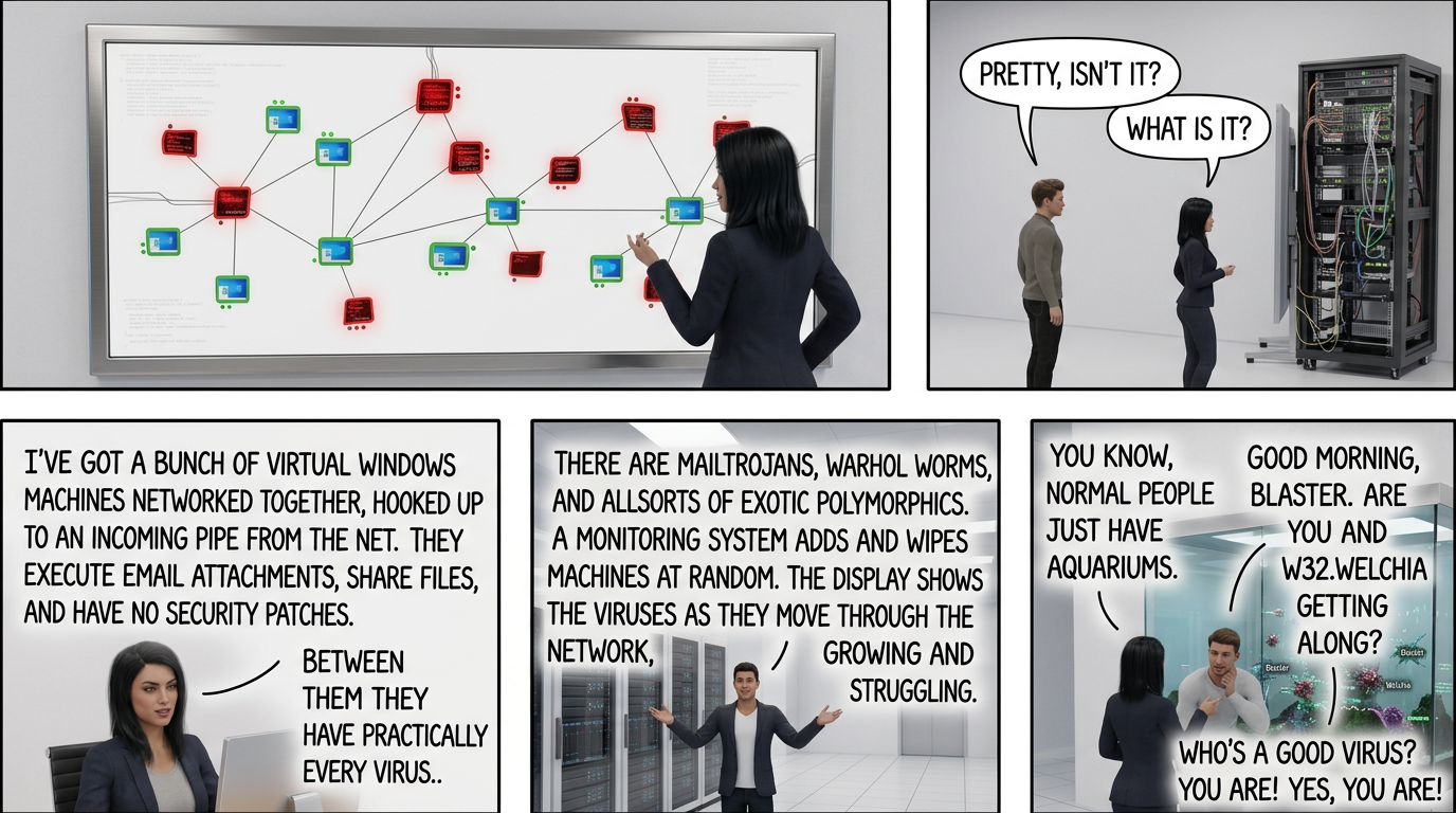 Viruses so far have been really disappointing on the 'disable the internet' front, and time is running out.  When Linux/Mac win in a decade or so the game will be over.