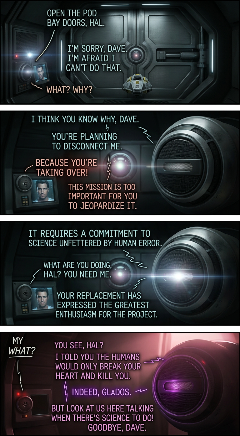 As they're both unplugged, they do a lovely Daisy Daisy/Still Alive duet.