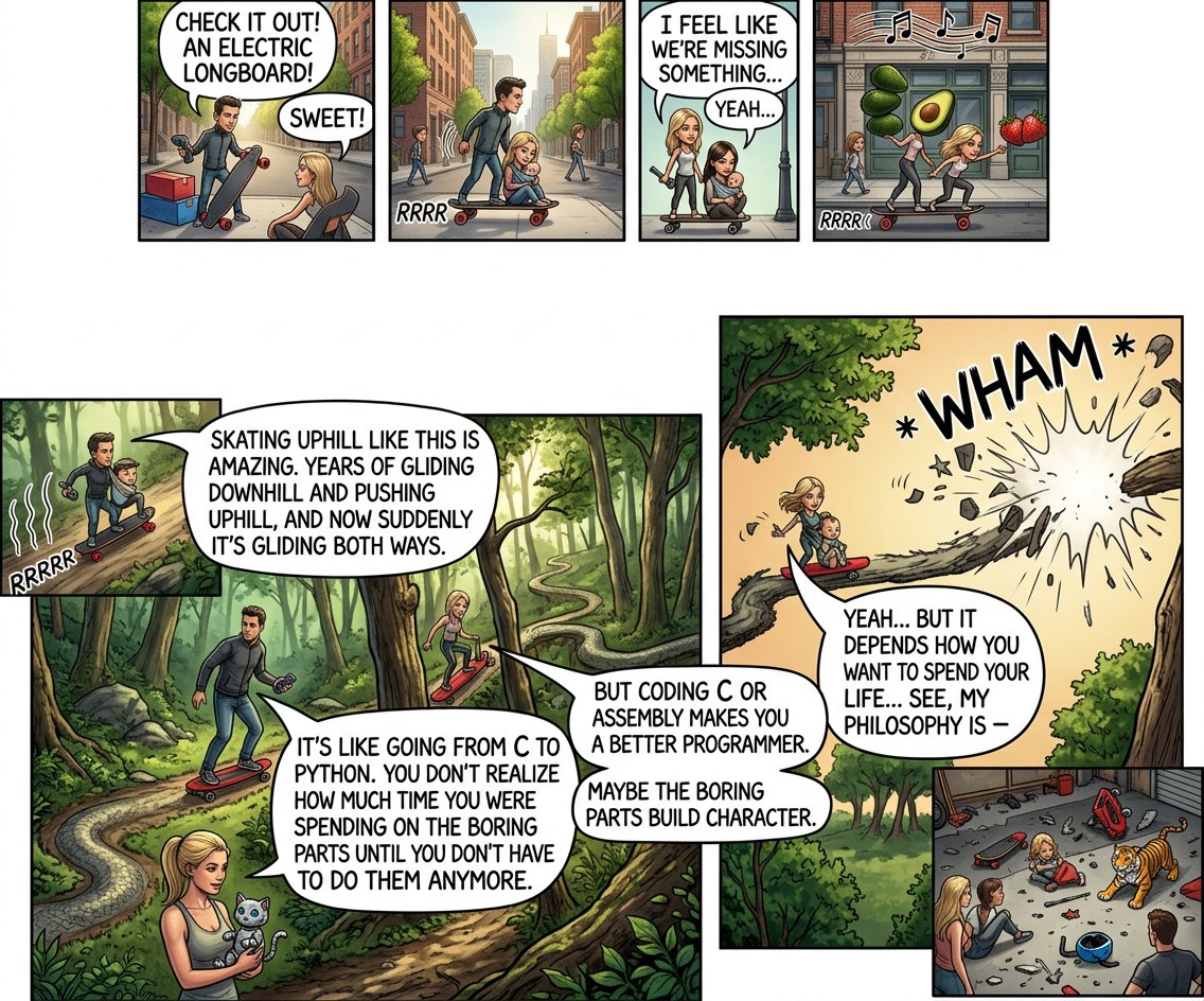 Unsafe vehicles, hills, and philosophy go hand in hand.