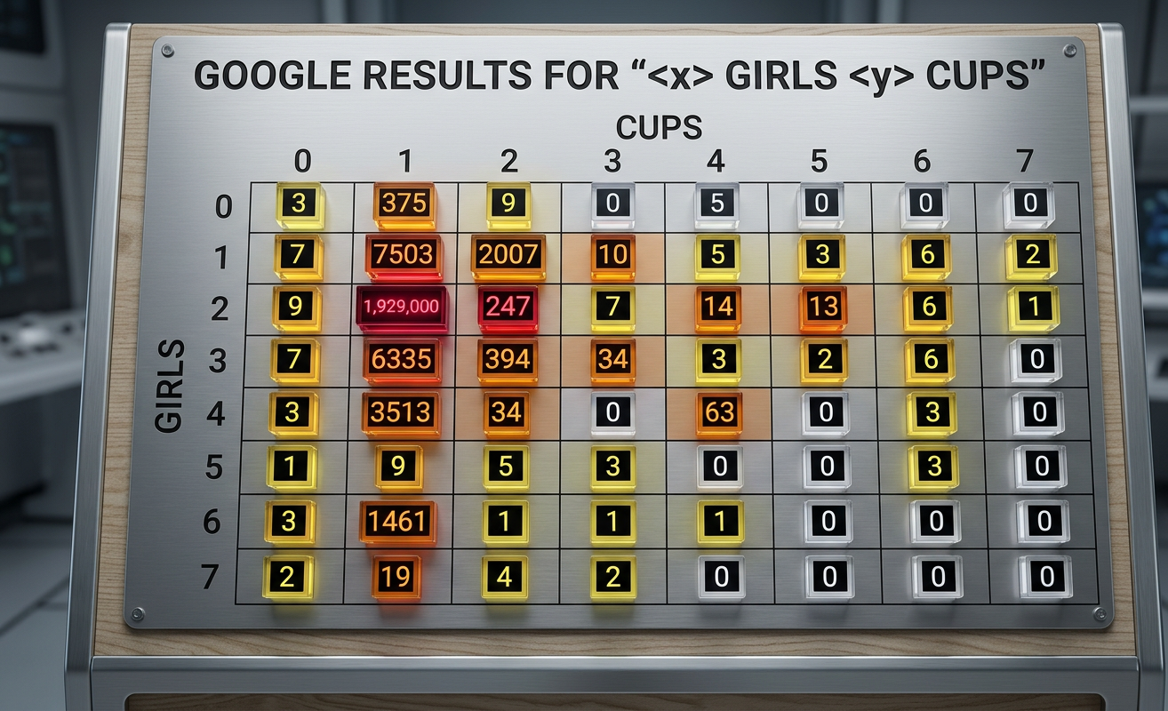 Also no results: 1girl10000cups, 2girls(5+3i)cups, 65536girls65536cups, or 3frenchhens2turtledoves1cup.
