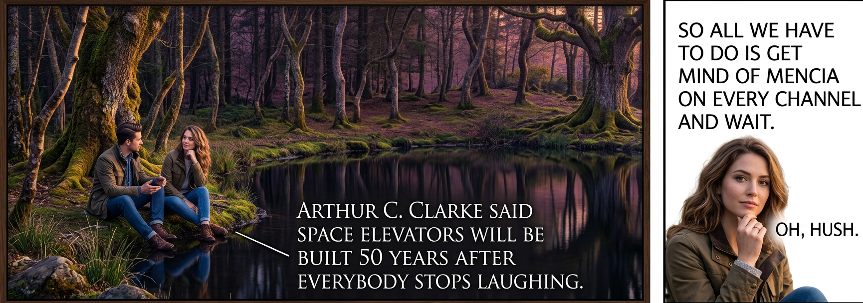 If you think space elevators are good, but just too boring and practical, check out the 'space fountain'.