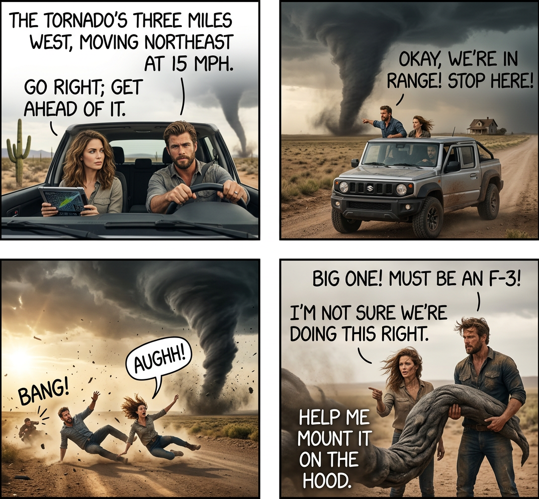 The Fujita Scale was replaced by the Enhanced Fujita Scale in 2007, but I think 'EF-5' sounds stupid, so I vote we just use the new measurements for assigning numbers but still call them 'F-whatever'.
