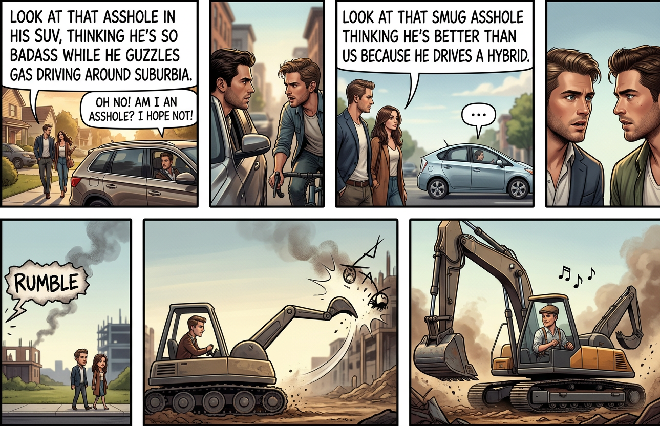 [Shortly thereafter, at a nearby bakery] ::CRASH:: ::RUMBLE:: ::VRRRRRR:: '... I don't know, officer.  It just scooped up an entire rack of scones and drove away!'