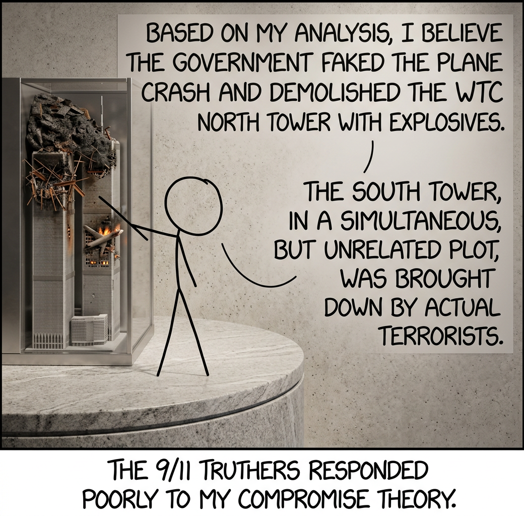 I believe the truth always lies halfway between the most extreme claims.