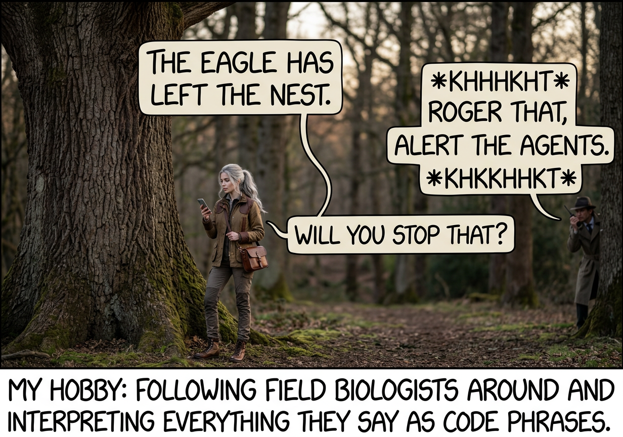 In the off-seasons, I hire an animal trainer to help confront secret agents with situations which they are unable to report by radio.