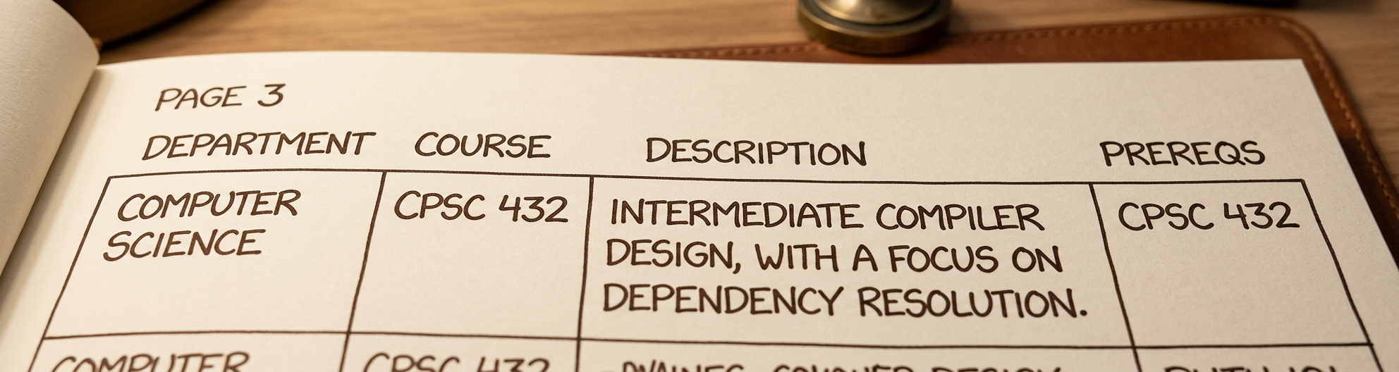 The prereqs for CPSC 357, the class on package management, are CPSC 432, CPSC 357, and glibc2.5 or later.