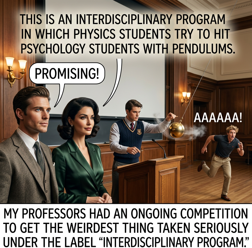 Replace the pendulums with history students and you'll qualify for a grant!